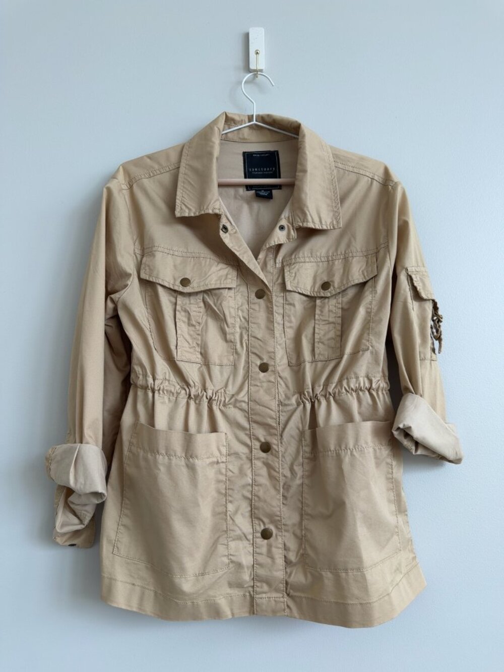 Sanctuary Standard Surplus Khaki Utility Jacket | Lightweight Drawstring Field J